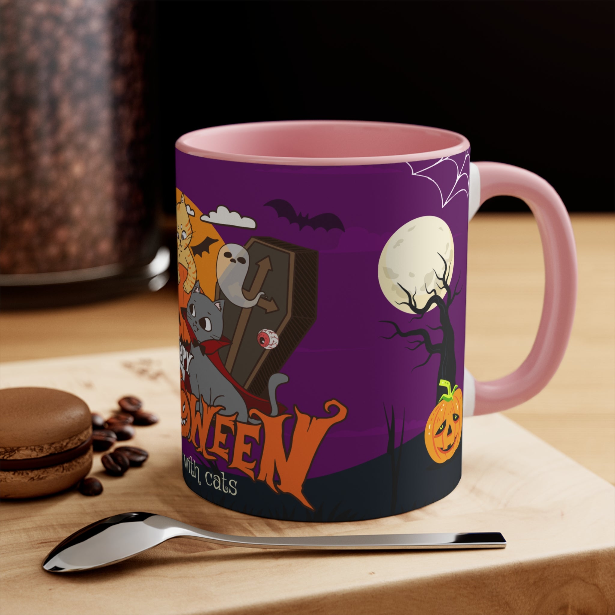 Happy Halloween is Better with Cats | Colorful Accent Mugs